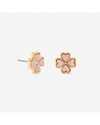 Jon Richard - Plated And Heart Clover Stud Earrings - Lyst