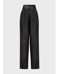 Emporio Armani - High-Waisted Wide Leg Trousers - Lyst