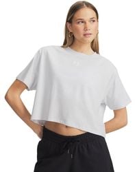 Under Armour - Rival Boxy T-Shirt Distant Medium Heather - Lyst