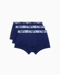 Emporio Armani - 3-Pack Logo Trunks - Lyst