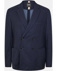 BOSS - Hanry Double-Breasted Tailored Fit Formal Jacket - Lyst