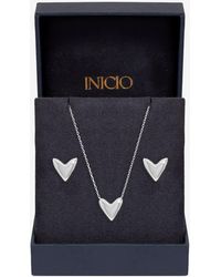 Inicio - Sterling Plated Puff Heart Set - Lyst