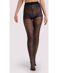Playful Promises - Dotty Seamed Tights With Bow - Lyst