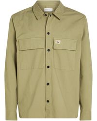 Calvin Klein - Cargo Cotton Long Sleeve Relaxed Fit Overshirt - Lyst