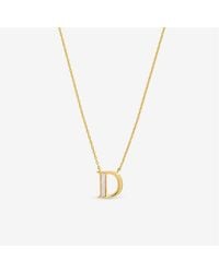 Inicio - 14K Real Plated Pearl Initial Pendant - Lyst
