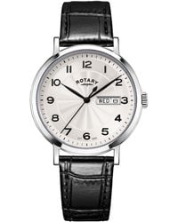 Rotary - Heritage Ss Leather Strap Watch - Lyst