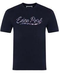 Eden Park - Dark T-Shirt With Lettering - Lyst