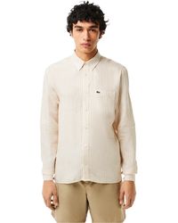 Lacoste - Long Sleeve Patterned Shirt - Lyst