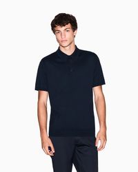 ARMANI EXCHANGE - Knitted Polo Shirt - Lyst