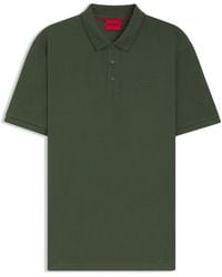 HUGO - S Donos Polo Shirt Short Sleeve Cotton Dark Green L - Lyst
