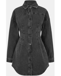 GOOD AMERICAN - Shaped Denim Shirt Dress - Lyst