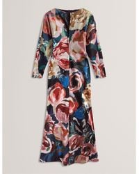 Ted Baker - Long-Sleeve Midi Tea Dress - Lyst