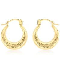 Be You - 9ct Mini Ribbed Hoops - Lyst
