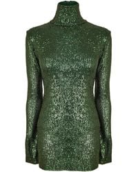 Norma Kamali - Pickleball Sequin Turtle-Neck Long-Sleeve Mini Dress - Lyst