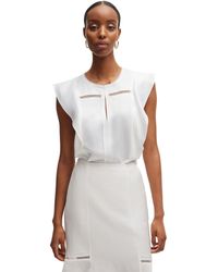 BOSS - Bileina Short-Sleeve Blouse - Lyst