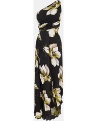AX Paris - Floral Print One Shoulder Cut Out Pleated Midi Dress - Lyst