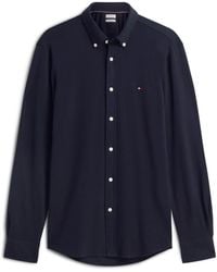 Tommy Hilfiger - Cotton Knitted Long-Sleeve Slim-Fit Shirt - Lyst