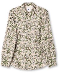 Pretty Green - Aquarelle Paisley Long-Sleeve Patterned Shirt - Lyst