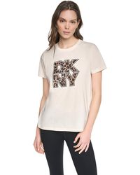 DKNY - Leopard Logo Sport Cotton Short-Sleeve Crew-Neck T-Shirt - Lyst