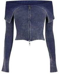 Jaded London - Tribeca Ribbed Off The Shoulder Knit - Lyst
