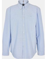BOSS - H-Roan Long Sleeve Plain Shirt - Lyst