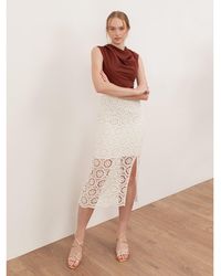 Lovedrobe - Crochet Lace Midi Skirt - Lyst