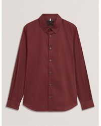 Ted Baker - Long Sleeve Geometric Patterned Shirt - Lyst
