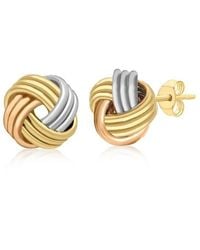 Be You - 9ct Gold 3-colour Knot Studs - Lyst