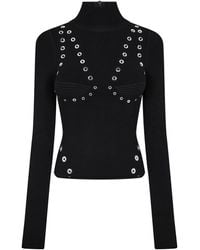 Off-White c/o Virgil Abloh - Eylts Mock Neck Viscose Long Sleeve Embellished Jumper - Lyst