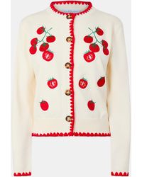 Never Fully Dressed - Tomato Embroidered Cardigan - Lyst