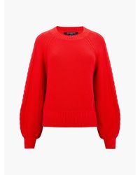 French Connection - Lily Cable Knit Crew Neck Jumper - Lyst