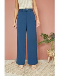 Yumi' - Straight Leg Crepe Trousers - Lyst