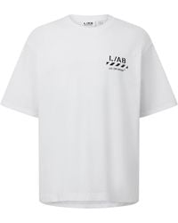 L/AB Off White - Diag Cotton Short-Sleeve Crew-Neck Oversized-Fit T-Shirt - Lyst