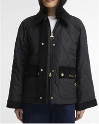 Barbour - Diamond-Quilted Jacket With Corduroy Collar - Lyst