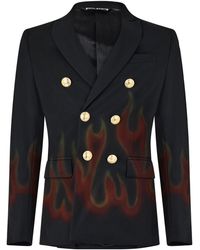 Palm Angels - Burning Double Breasted Blazer - Lyst