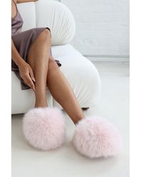 Where's That From - Where's Ultimate Fluffy Faux Fur Mule Slippers - Lyst