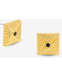 Jon Richard - Plated Ridge And Jet Square Earrings - Lyst