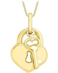 Be You - 9ct Padlock & Key Necklace - Lyst