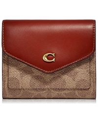 COACH - Color-block Coated Canvas Signature Wyn Small Wallet B4/tan Rust One Size - Lyst