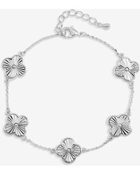 Jon Richard - Plated Diamond Cut Clover Bracelet - Lyst