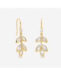Jon Richard - Plated Crystal Leaf Drop Fish Hook Earrings - Lyst