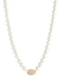 Ralph Lauren - Lauren Ralph Lauren & Pearl Logo Necklace - Lyst