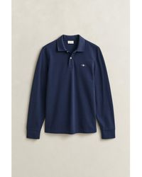 GANT - Rugby Cotton Long-Sleeve Polo Shirt - Lyst