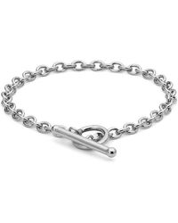 Be You - 9ct White Oval Link T-bar Bracelet - Lyst