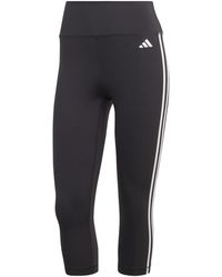 adidas - Train Essentials 3-Stripes High-Waisted 3/4 Leggings - Lyst