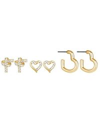 Mood - Crystal Love Heart Mixed Earrings - Lyst