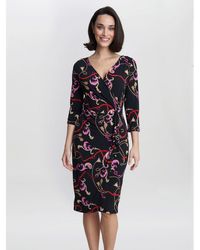 Gina Bacconi - Alexandra Printed Jersey Ruffle Dress - Lyst