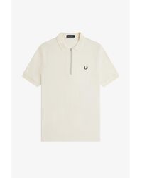 Fred Perry - Fred Crepe Zip Polo Sn71 - Lyst