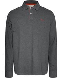 GANT - Contrast Pique Long Sleeve Polo Shirt - Lyst