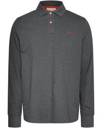 GANT - Contrast Pique Long Sleeve Polo Shirt - Lyst